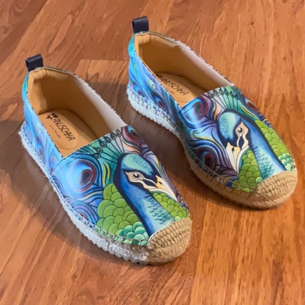 Anuschka Art For Your Sole Anika Printed Leather Espadrille Loafer